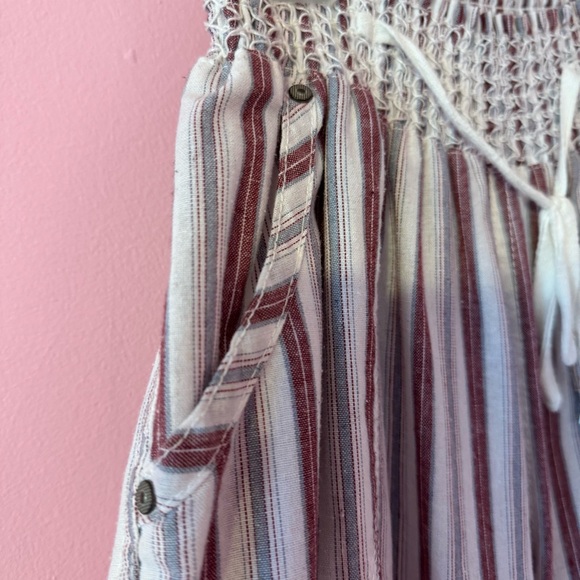 Ci Sono Multicolor Striped Wide-Leg Linen-Blend Pants - Picture 3 of 6